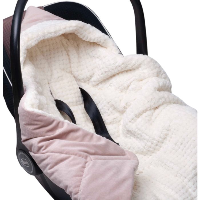 Apsildāms guļammaiss autokrēsliņa "WARM VELVET" 80x80 cm pearl