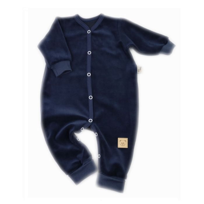 Zīdaiņu rāpulītis ar piedurknēm  "Velour navy"  