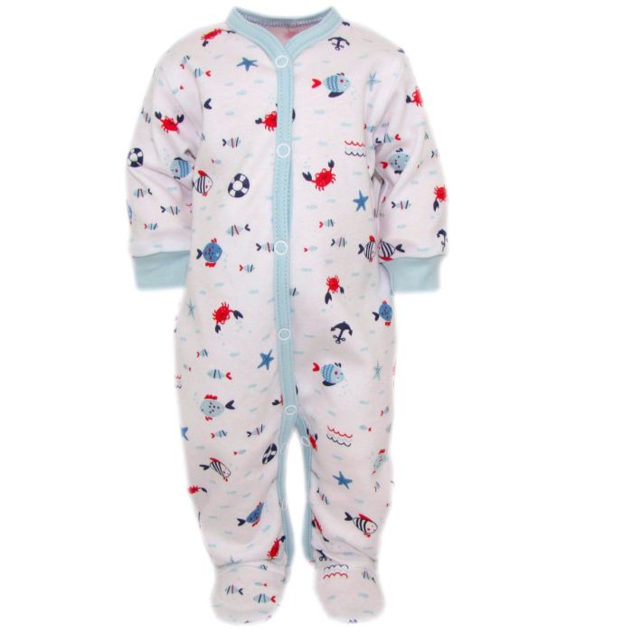 Zīdaiņu kokvilnas rāpulītis ar piedurknēm "Crabs iceberg" 