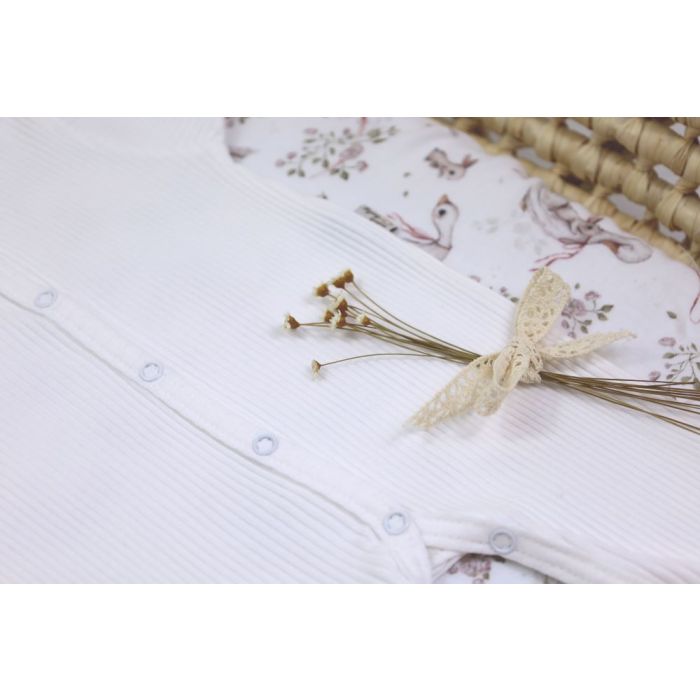 Zīdaiņu rāpulītis ar piedurknēm  "Lined lux" white