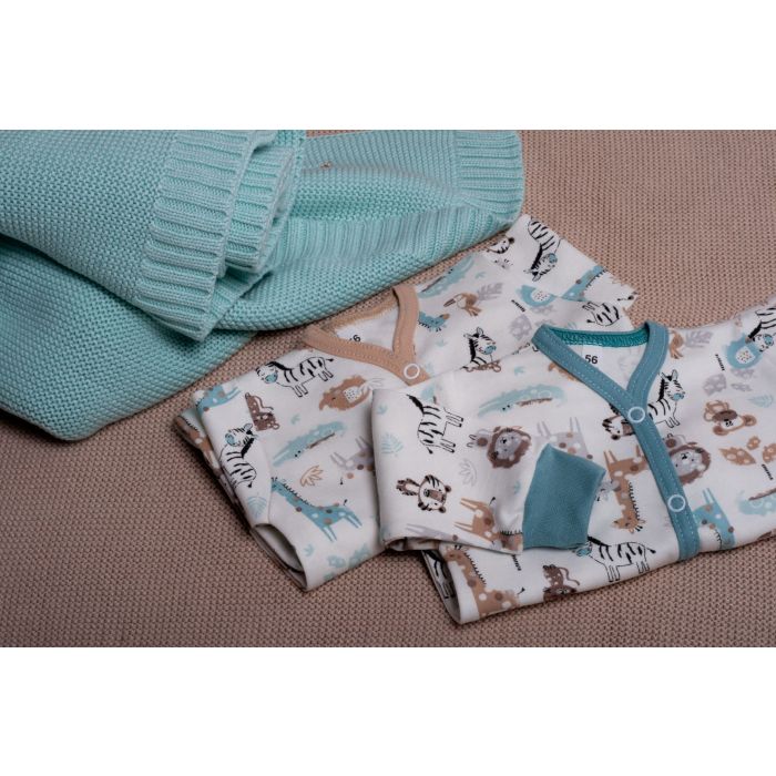 Zīdaiņu kokvilnas rāpulītis ar piedurknēm  "Jungle Iceberg" 