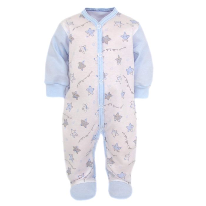 Zīdaiņu kokvilnas rāpulītis ar piedurknēm "Star"