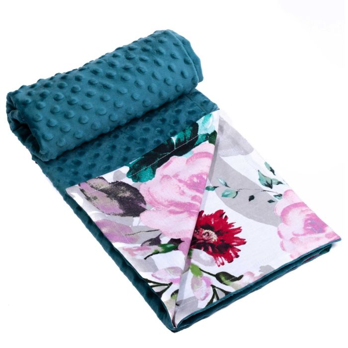 Bērnu pleds "Flowers" 100x75cm  smaragda krāsā