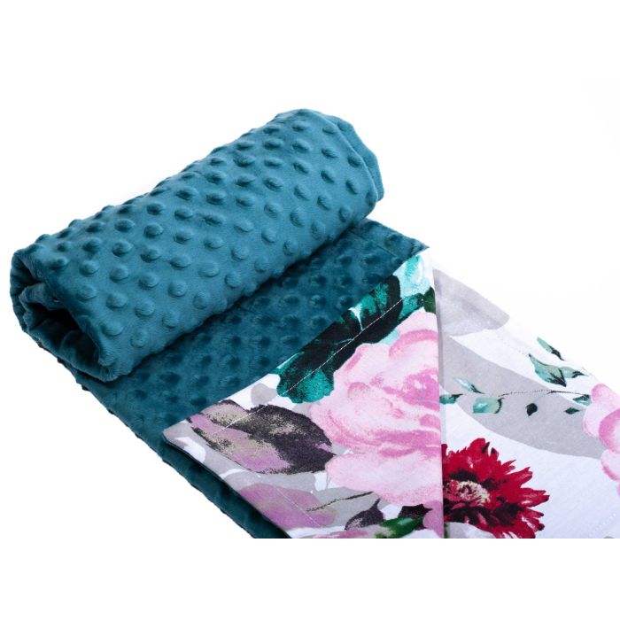 Bērnu pleds "Flowers" 100x75cm  smaragda krāsā