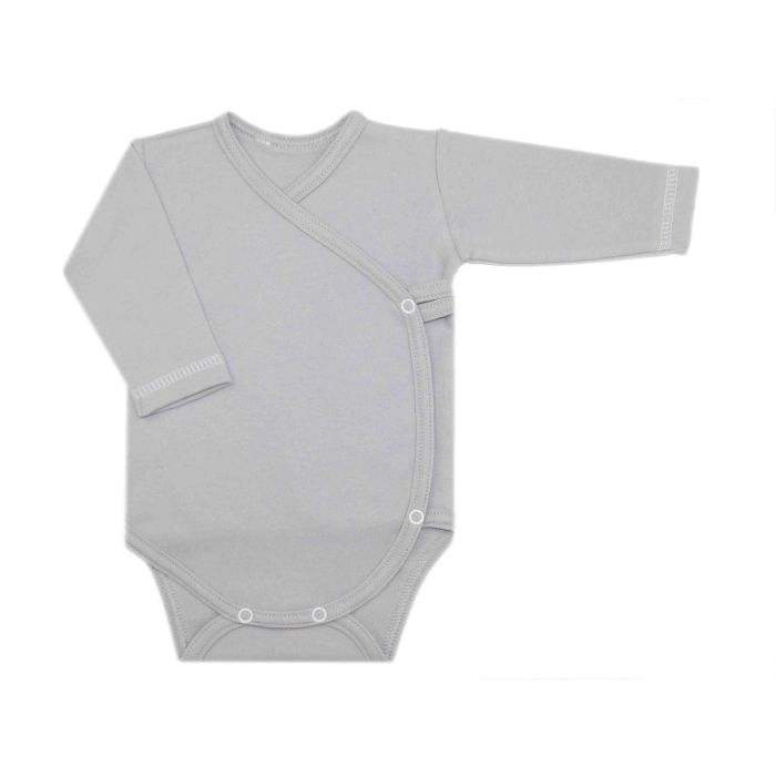 Bodijs ar garām piedurknēm "Blank grey"    
