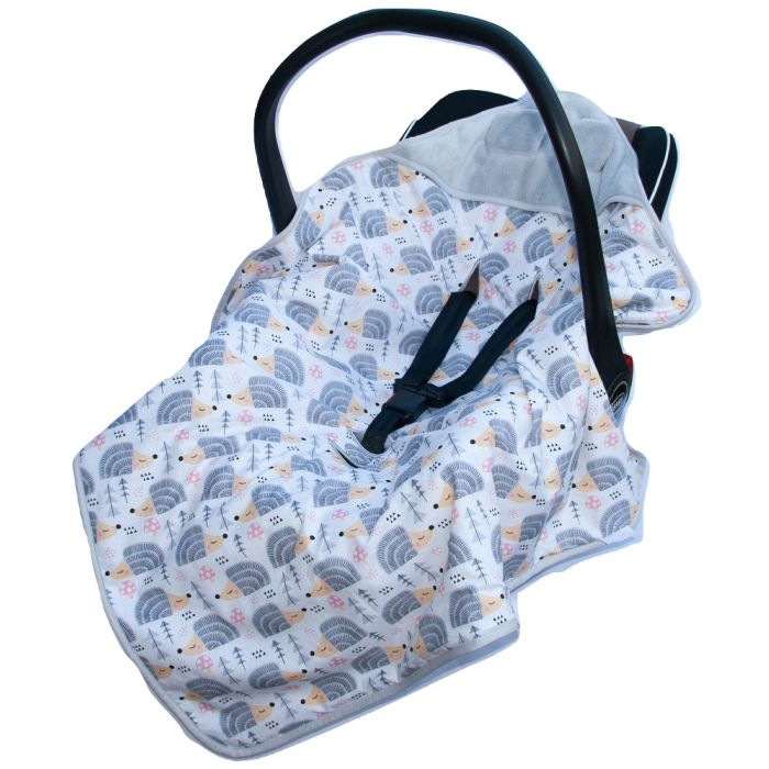 Autosēdeklīša guļammaiss "Hedgehog" 80x80 cm pelēks