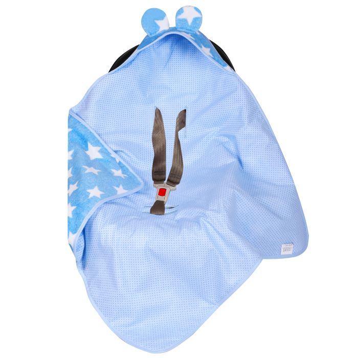 Autosēdeklīša guļammaiss "Stars & Dots" 80x80 cm zils