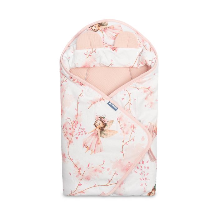 Autosēdeklīša muslīna guļammaiss "Fairies" 90x90 cm pink