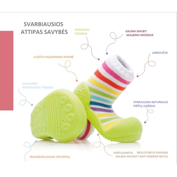 Mazuļu pirmās kurpes Attipas "Candy grey" 