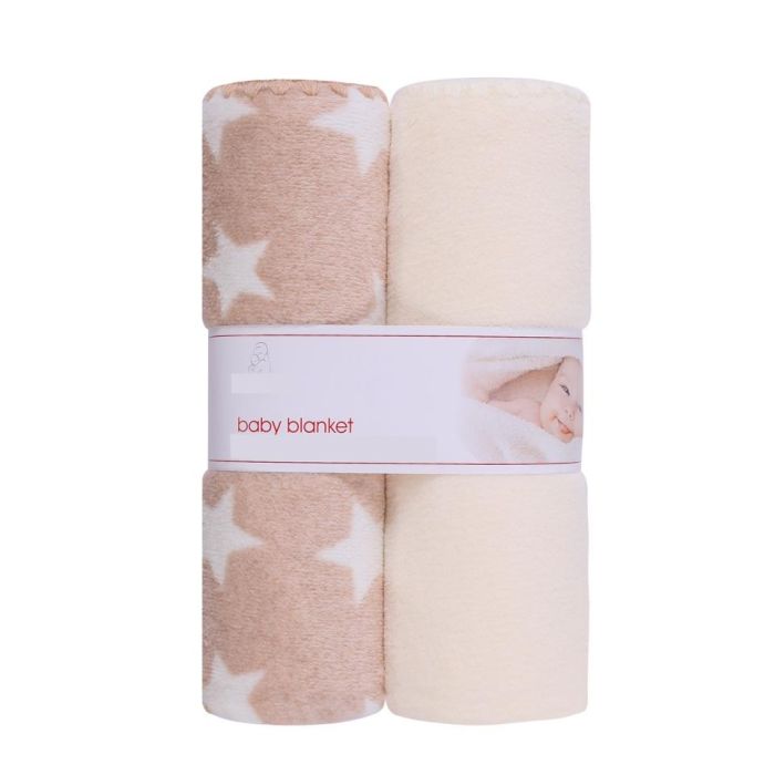 Bērnu pledi "Duo" 90x80 cm smilškrāsas, 2 gab.