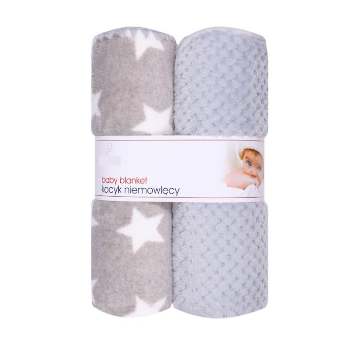 Bērnu pledi "Duo" 90x80 cm pelēks, 2 gab.