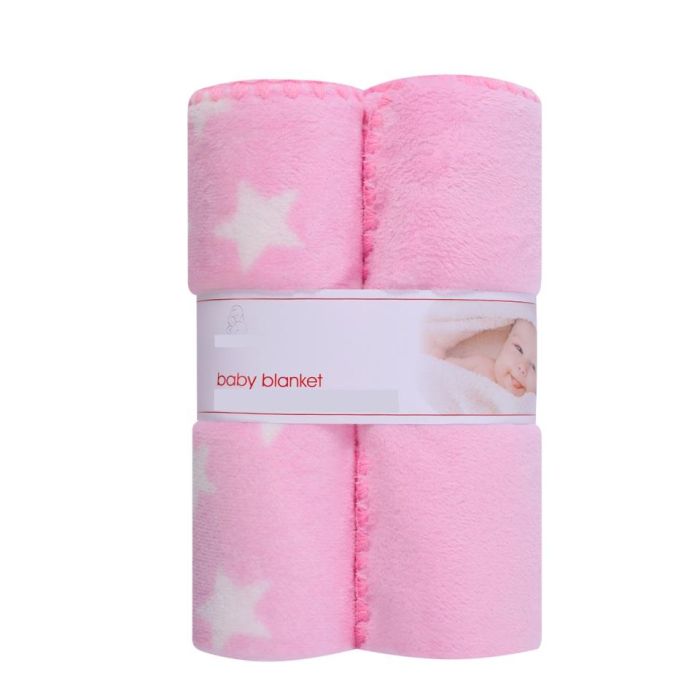 Bērnu pledi "Duo" 90x80 cm rozā, 2 gab.
