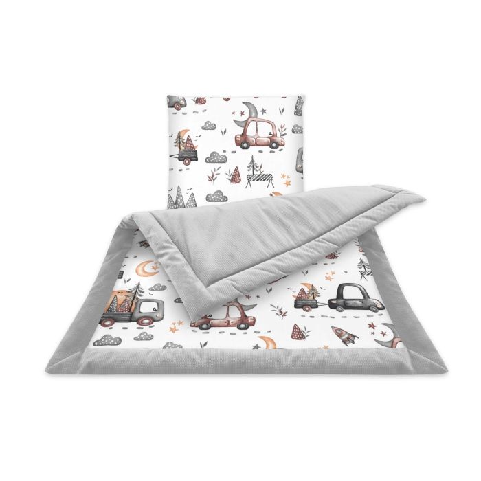 Bērnu pleds un spilvens  "On road grey" 