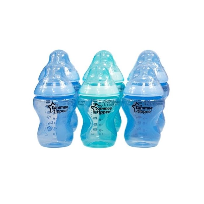 Mazuļa pudelītes Tommee Tippee ar knupīti 0m+ zils 260ml 6 gb.