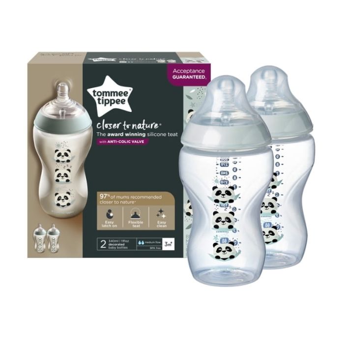 Mazuļa pudelīte "Tommee Tippee" ar knupīti Anti-Colic 3m+ 340ml 2gb.