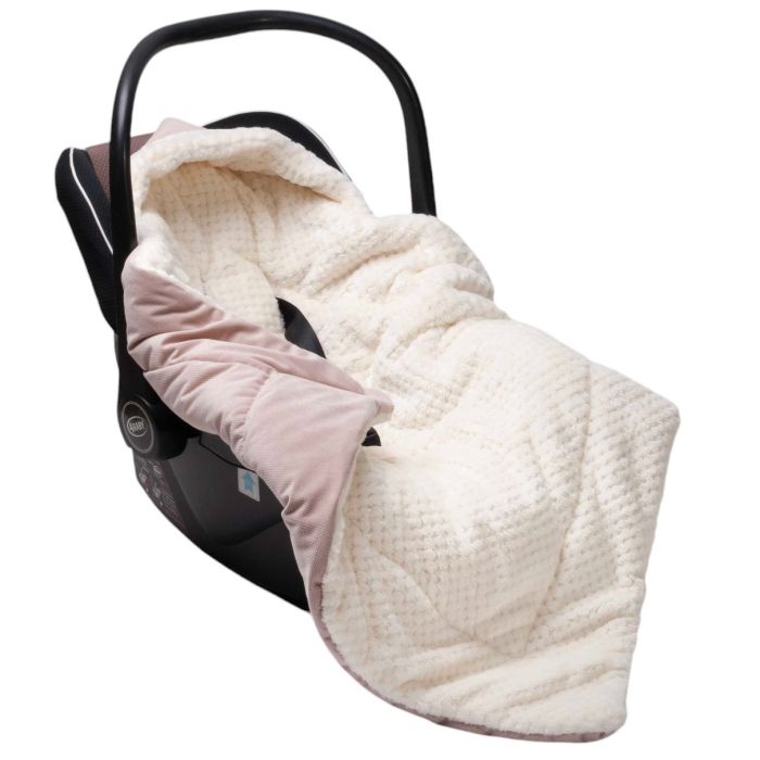 Apsildāms guļammaiss autokrēsliņa "WARM VELVET" 80x80 cm pearl