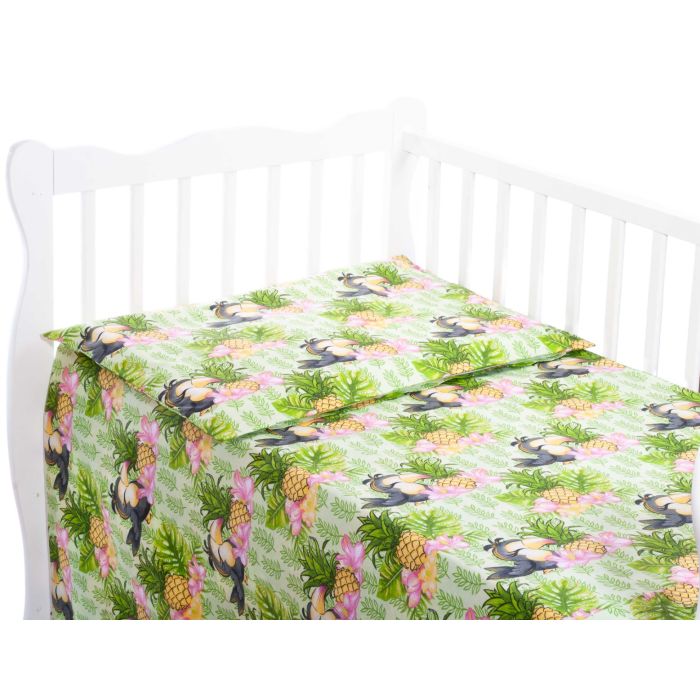 Pārvalku komplekts 135x100 "Ananas" zaļš