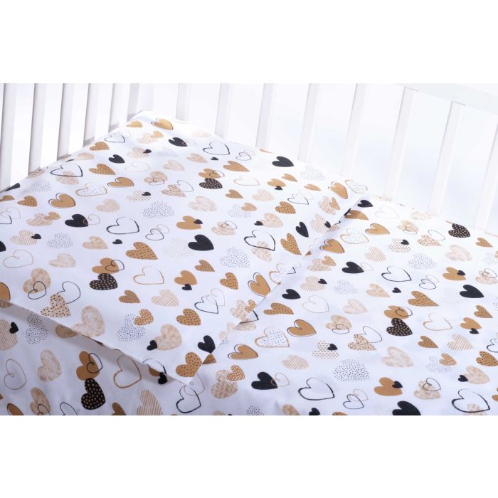 Pārvalku komplekts 135x100 "Sirsniņas" dzeltenas krāsas