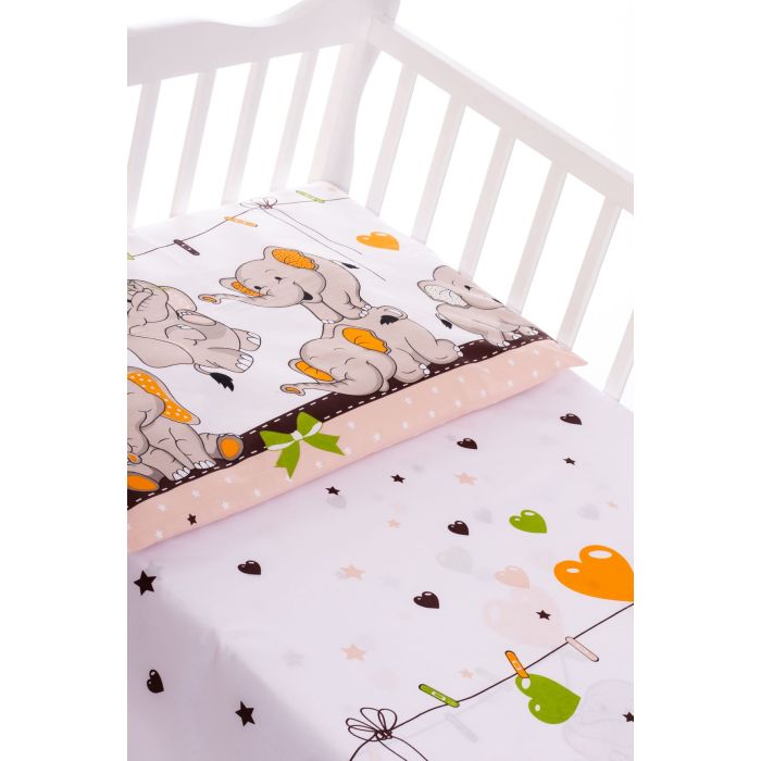 Bērnu gultas veļa 135x100 "FUNNY ELEPHANTS"