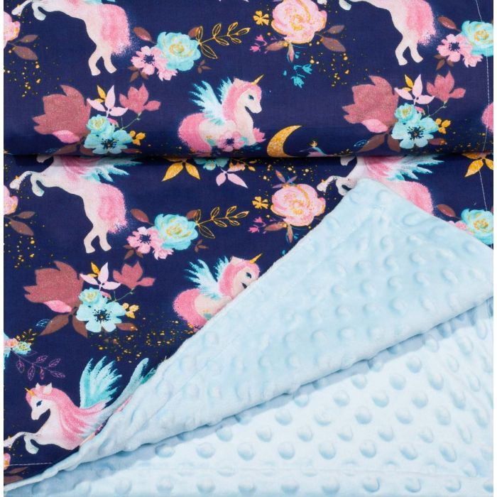 Bērnu pleds 100x75cm "Unicorns" zils 