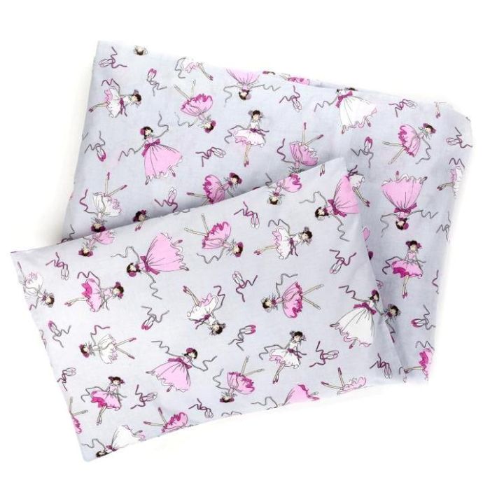 Bērnu gultas veļa ratiem "Balerina",  pelēks