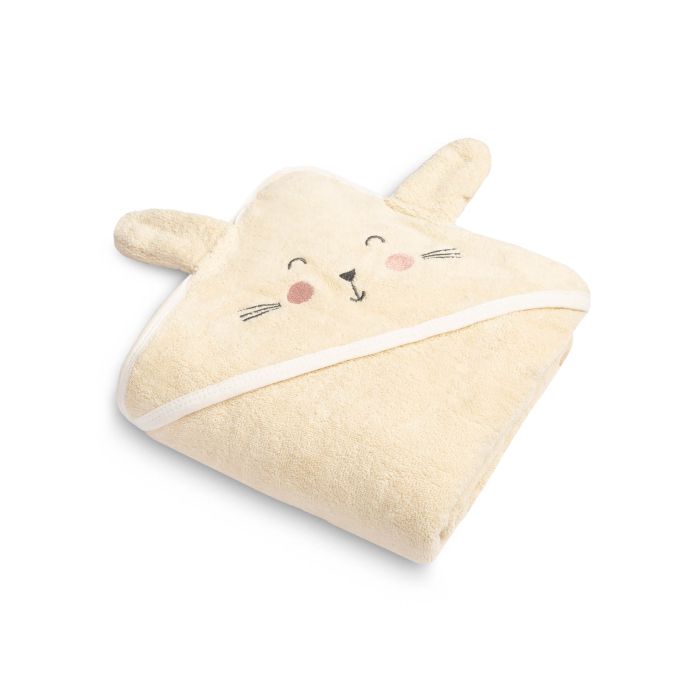 Dvielis mazulim ar kapuci "BUNNY" 90x90 cm ecru