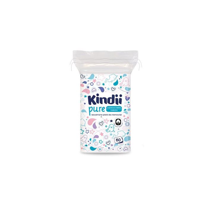 Kosmētiskie vates spilventiņi mazuļiem Kindii 60 gb.