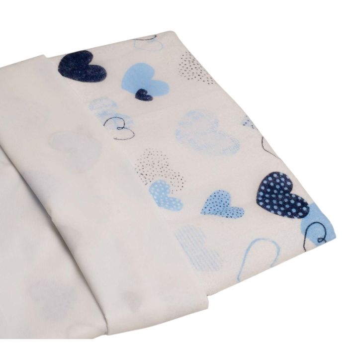 Flaneļa autiņš ūdens necaurlaidīgi Maxi 45x115cm  "Heart blue"