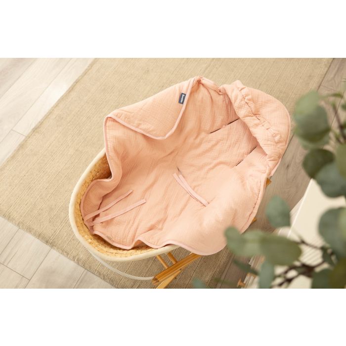 Autosēdeklīša muslīna guļammaiss "Natural" 90x90 cm pink