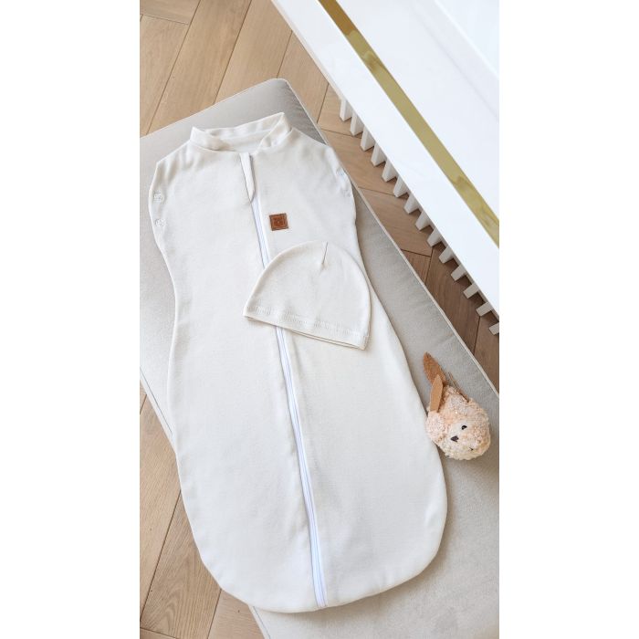 Autiņš - kokons jaundzimušajam Teddy interlock super soft ecru