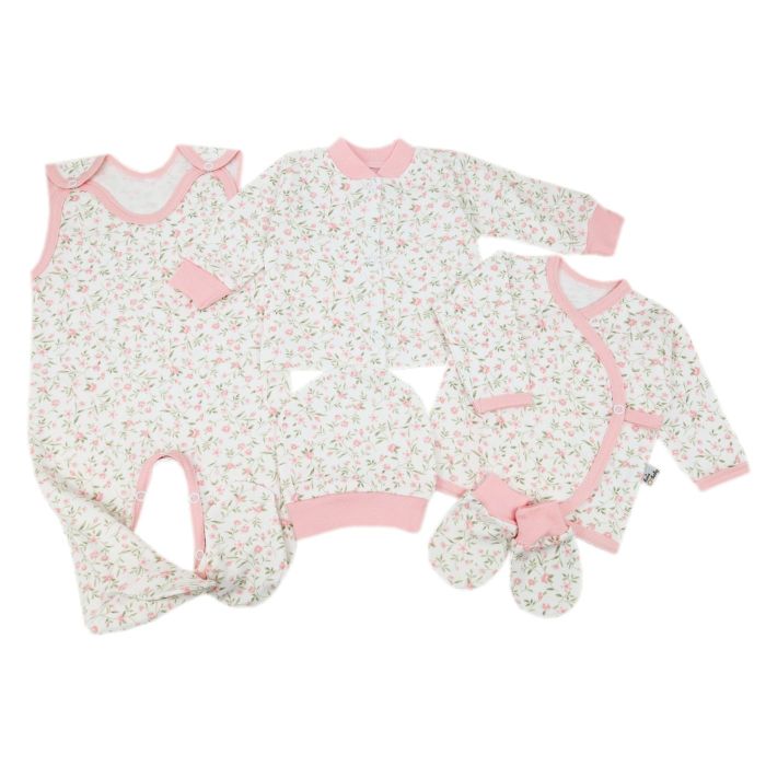 Bērnu komplektiņš no 5 daļam "Story by nature pink"