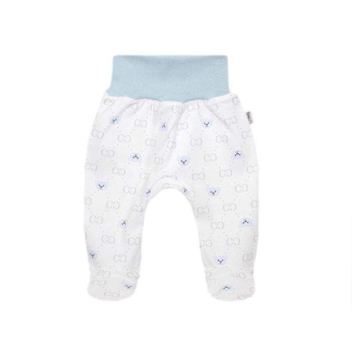 Zīdaiņu bikses "Bear glamour mint" balts, ar kājām