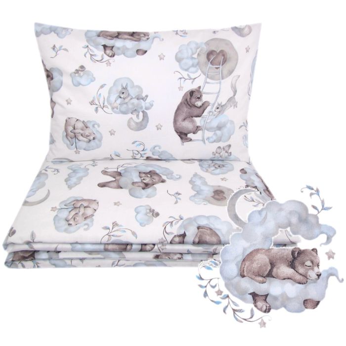 Gultas veļa bērniem 135x100  "Cosy clouds" zils
