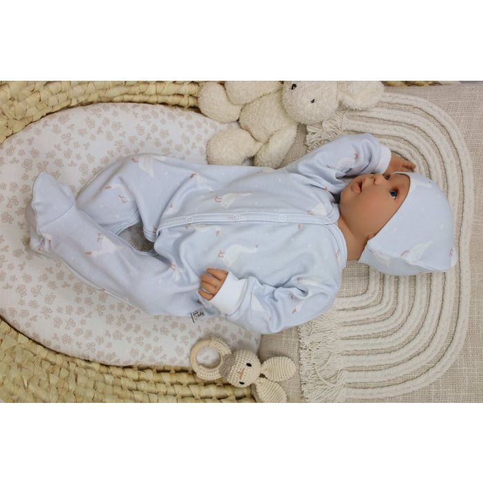 Zīdaiņu kokvilnas rāpulītis ar piedurknēm