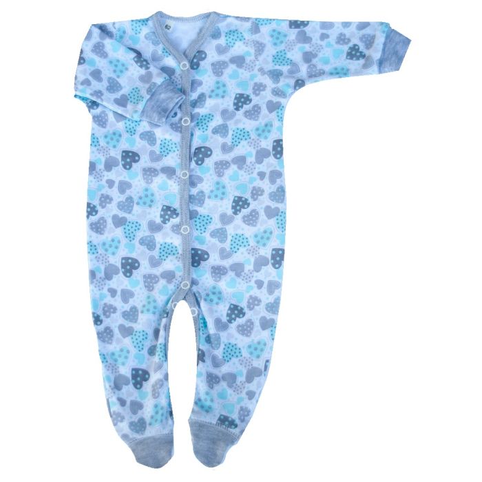 Zīdaiņu kokvilnas rāpulītis ar piedurknēm "Hearts"