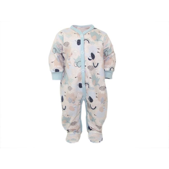 Zīdaiņu kokvilnas rāpulītis ar piedurknēm "Jumbo"mint