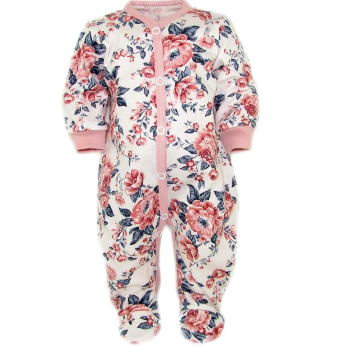 Zīdaiņu kokvilnas rāpulītis ar piedurknēm 