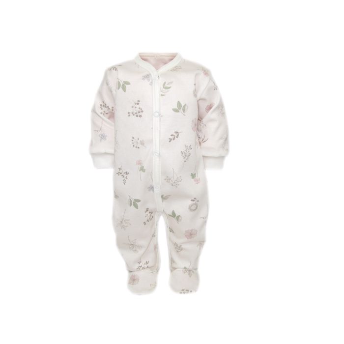 Zīdaiņu kokvilnas rāpulītis ar piedurknēm  "Story by nature"