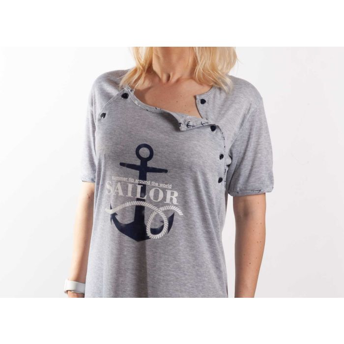 Kokvilnas naktskrekls grūtniecēm un barojošām "Sailor"