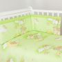 Gultasveļas komplekts ar aizsardzību "Mākonīši" zaļš