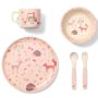 Babyono bambusa šķiedru trauku komplekts,rozā