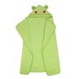 Dvielis ar kapuci  "Frog" 120x100cm  zaļš
