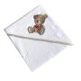 Dvielis ar kapuci "Teddy bear" 80x80cm "termofrotte" balts