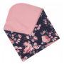Zīdaiņu cepurīte ar šalli  "Love"  - Navy flora 