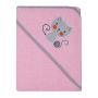 Dvielis ar kapuci  "Kitty" 80x80cm "frotte" rozā