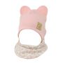 Zīdaiņu cepurīte ar šalli  "Candy pink" 