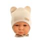Zīdaiņu cepurīte ar šalli  "Love" - Beige bears