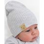 Rievota kokvilnas cepurīte mazulim "Kos beanie grey"
