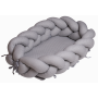 2 in 1 Mazuļa kokons ligzdiņa (+Bērnu Gultas Apmales) -  "Dots" pelēks