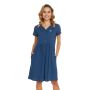 Kokvilnas naktskrekls grūtniecēm un barojošām "Clover" deep blue 